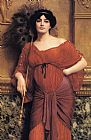 John William Godward Paintings - A Roman Matron by John William Godward